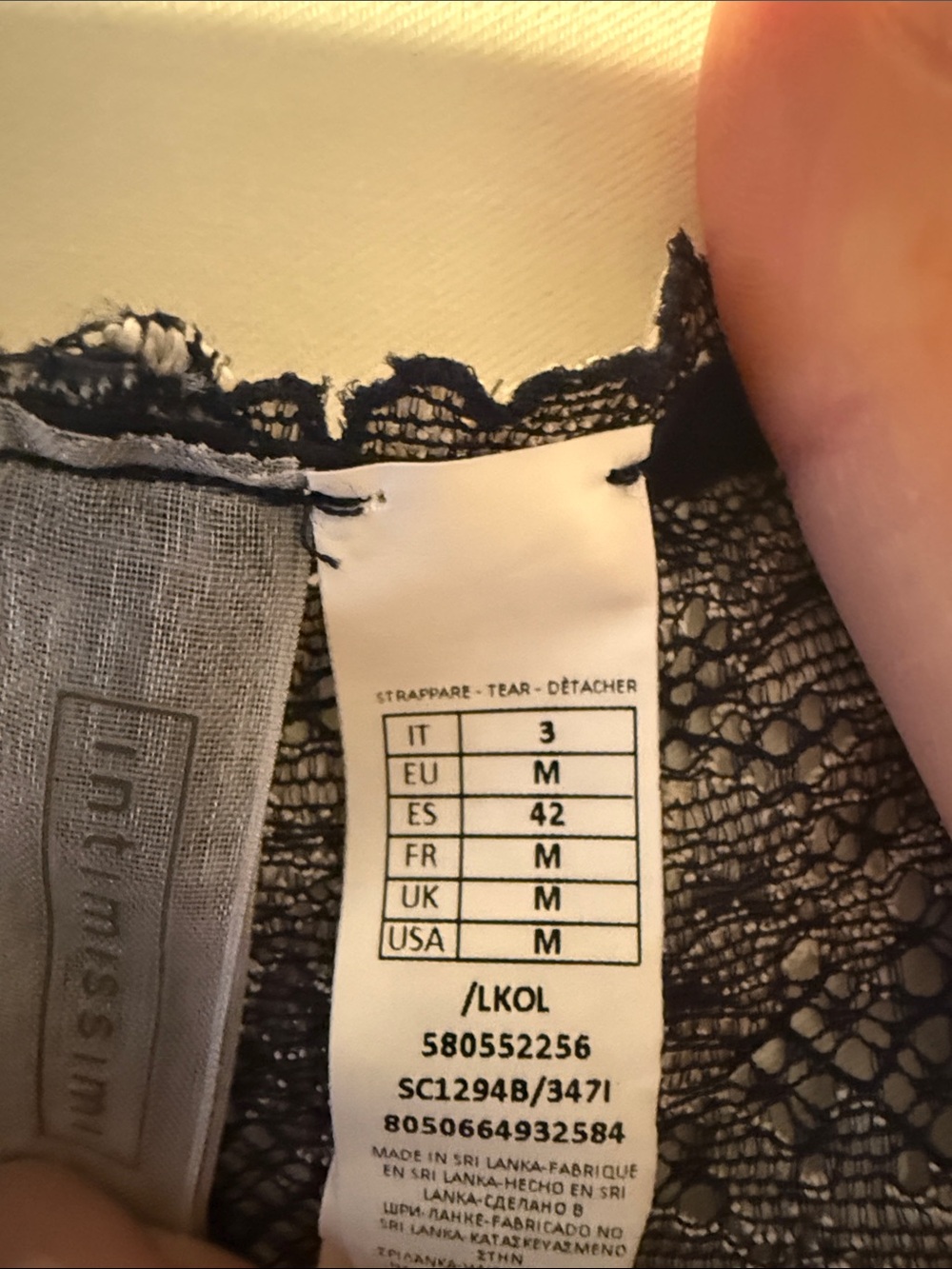 intimissimi Navy Blue & Cream Lace Bikini Panty - Picture 2 of 2